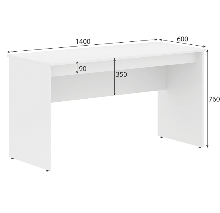 Стол рабочий SIMPLE 140x60 см, белый – фото 13